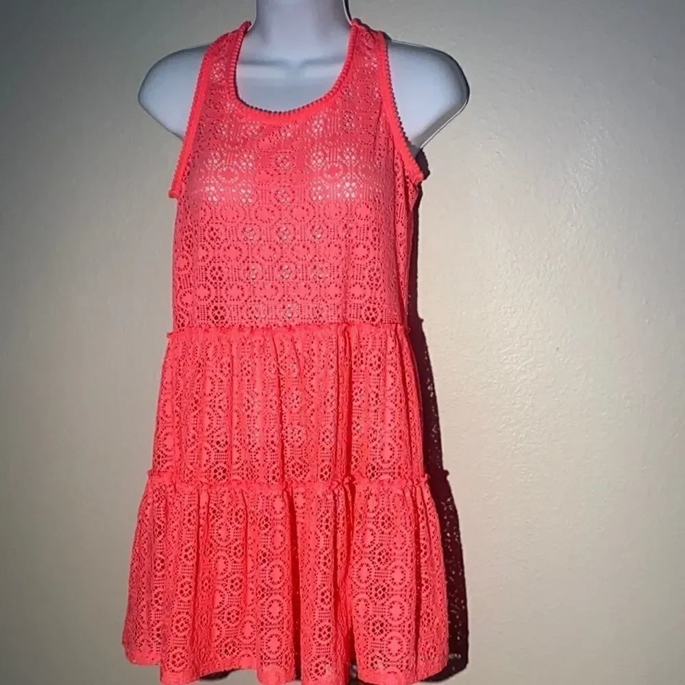 Cat & Jack Pink racer back swim cover-up L 10/12.